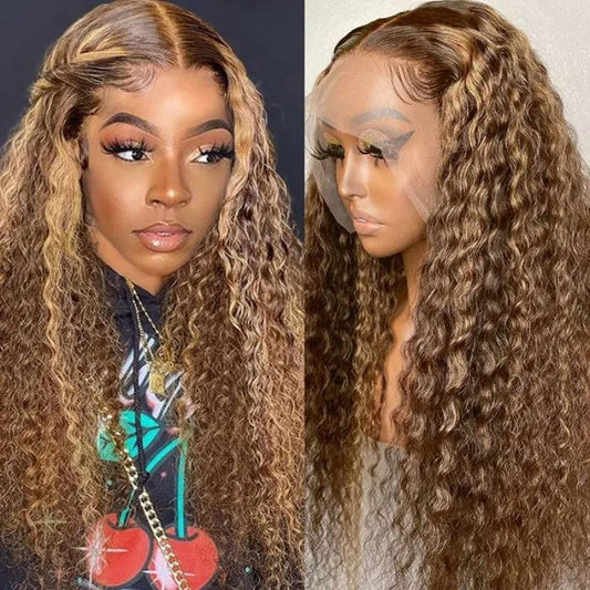 13x4 Frontal #4/27 Highlight Curly Wig