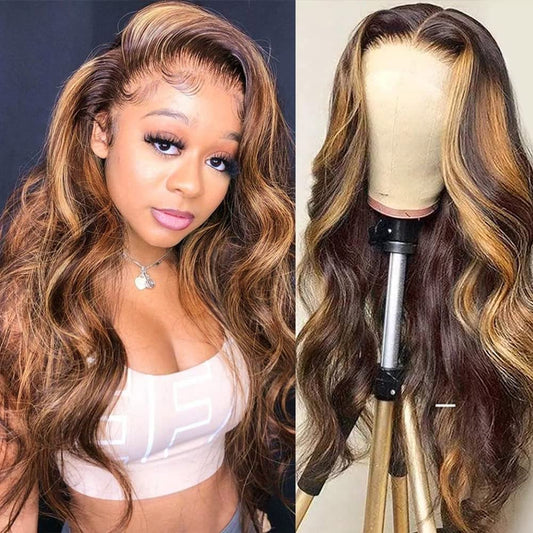 13x4 Frontal #4/27 Highlight Body Wave Wig